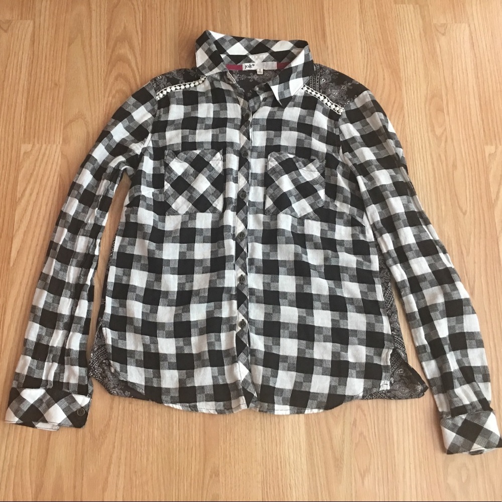 Blousy plaid button down